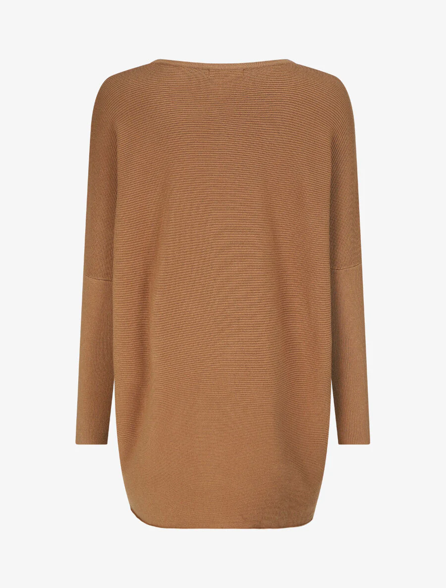 Pull oversize uni côtelé - Camel - Image 2