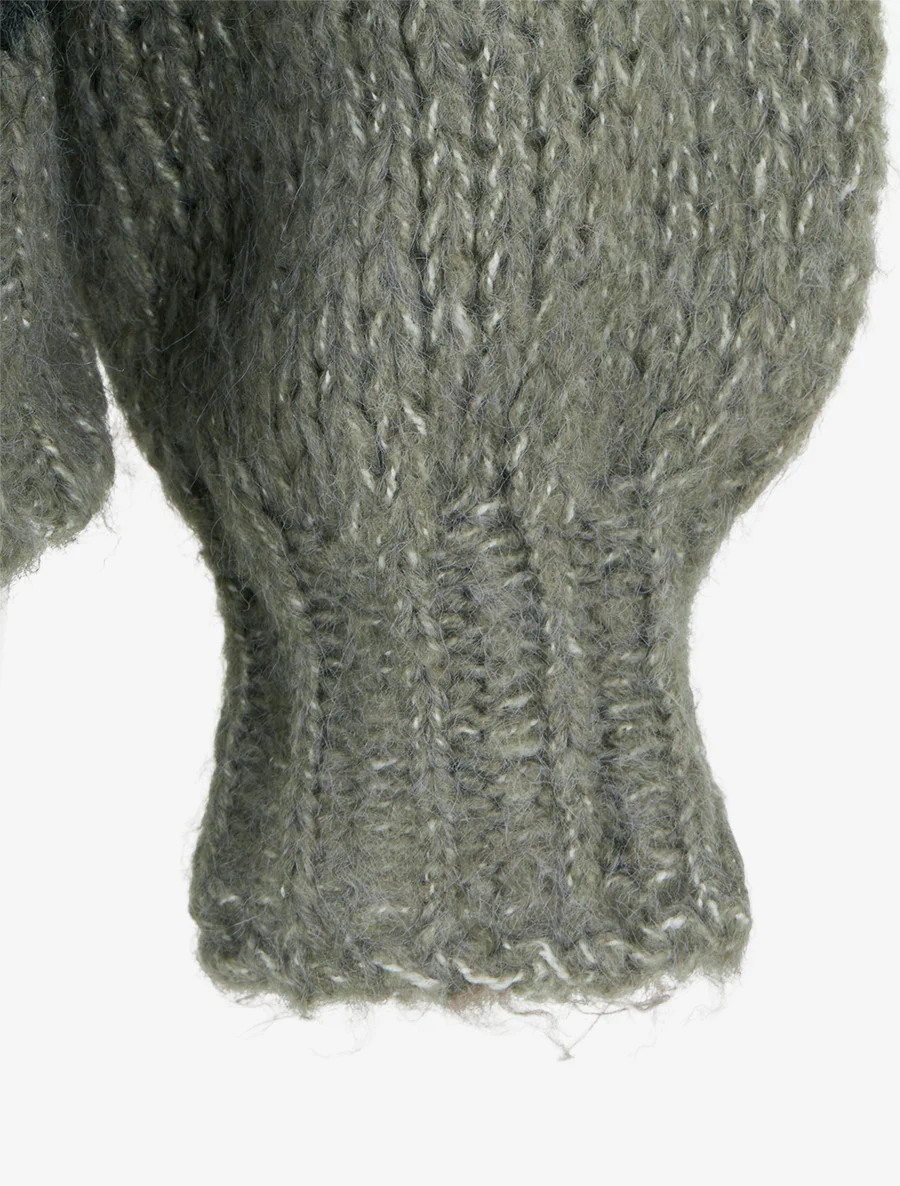 Pull rayé à col rond - Kaki - Image 3