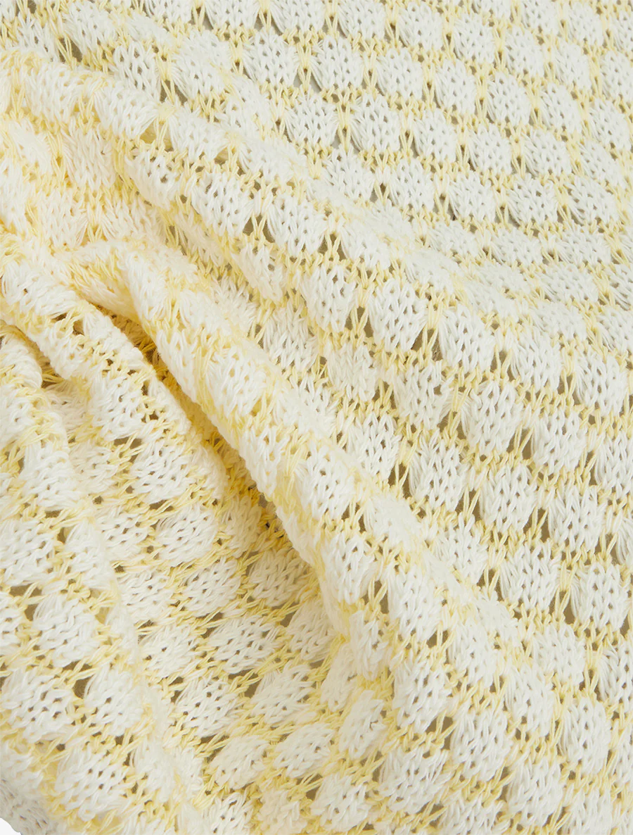 Pull sans manches motif nid d'abeille - Jaune - Image 3