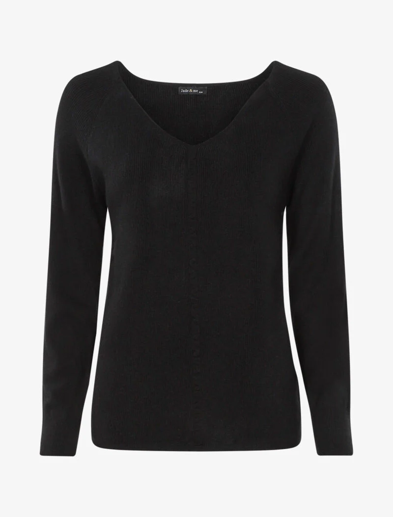 Pull stretch à détail tressé - noir