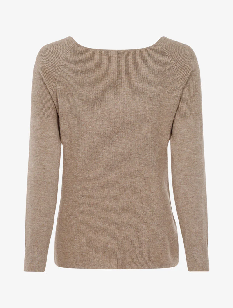 Pull stretch à détail tressé - taupe - Image 3
