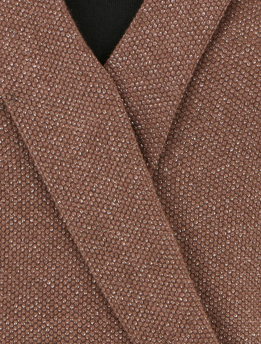 Pull superposé effet gaufré irisé - Marron - Image 3