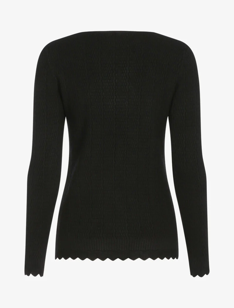 Pull texturé à bords ondulés - noir - Image 2