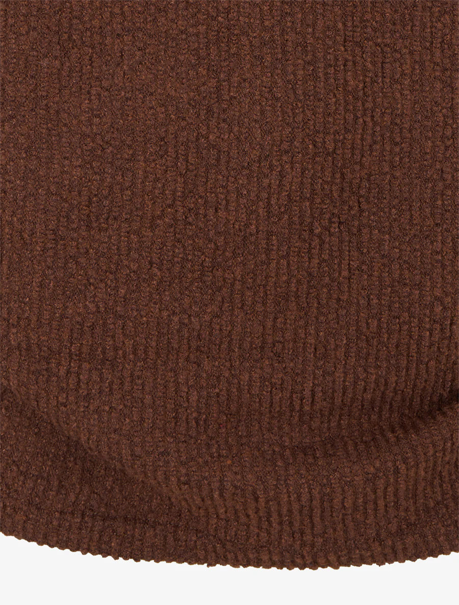 Pull texturé à manches longues - Marron - Image 3