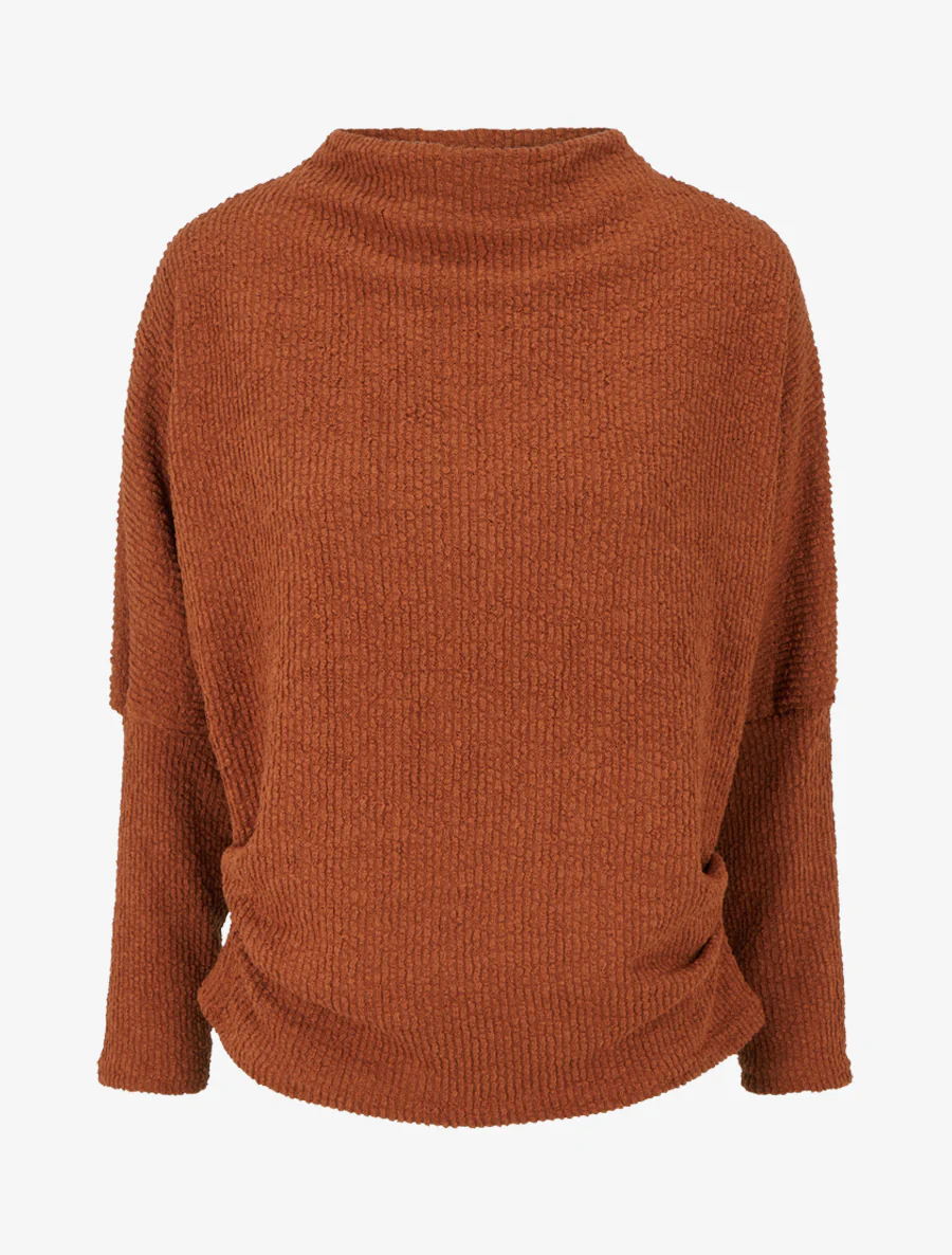 Pull texturé à manches longues - Terre de sienne - Image 2