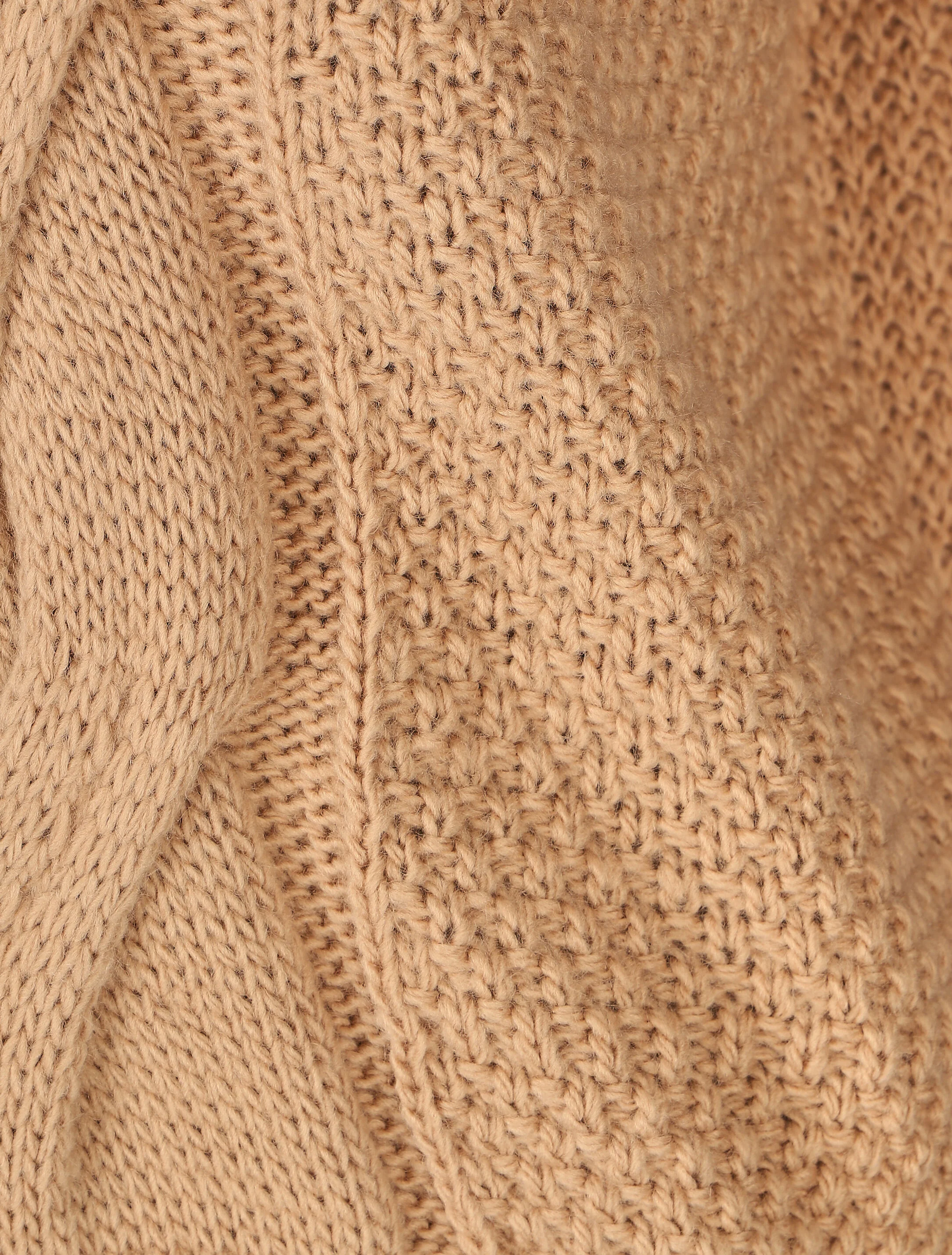 Pull torsadé et bords côtelés - Camel - Image 3