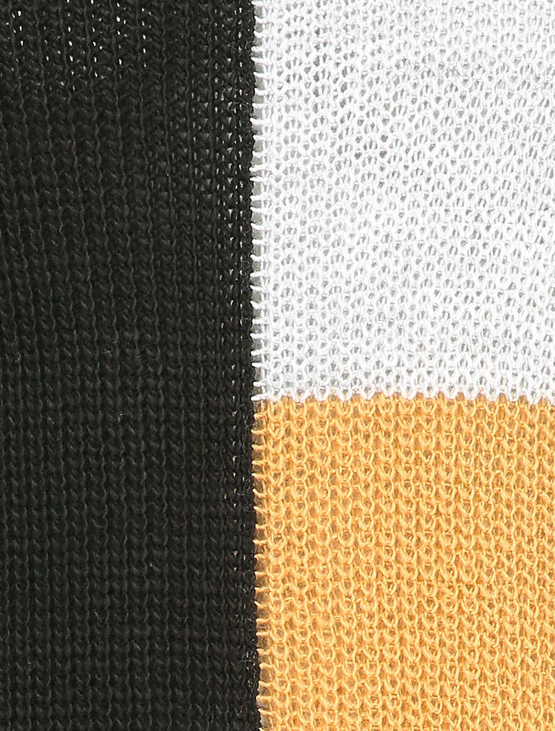 Pull tricolore à col rond - Noir - Image 3