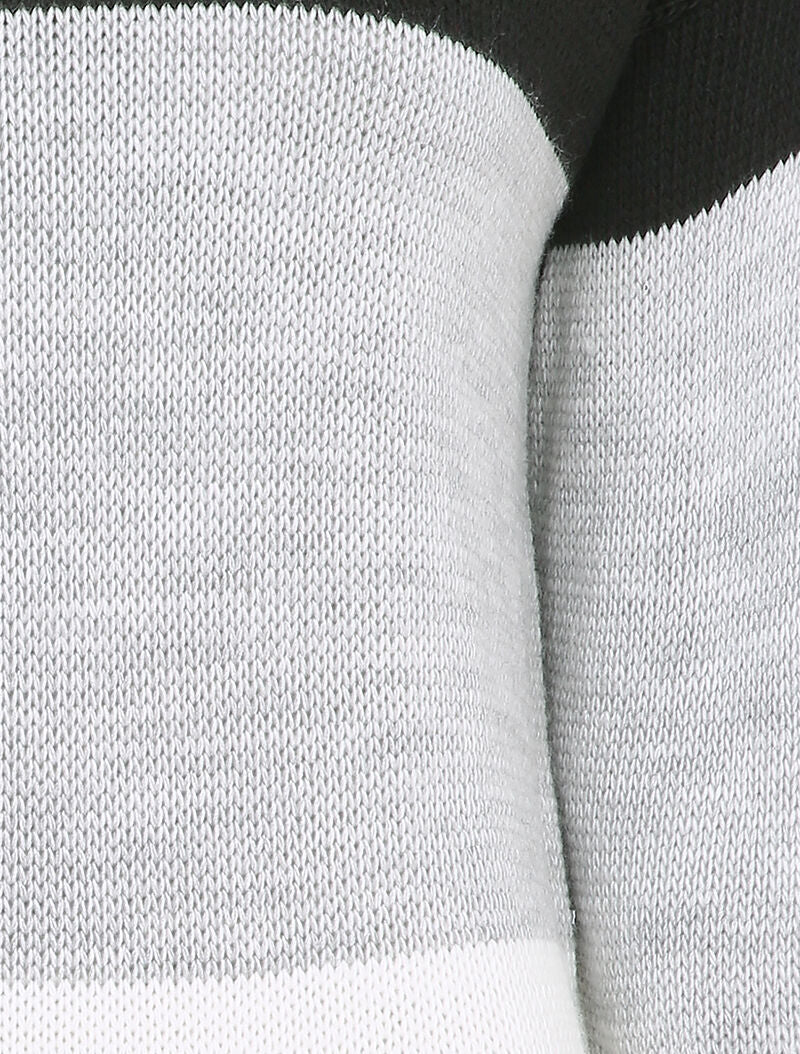 Pull tricolore basique à col bateau - Noir/gris/blanc - Image 3