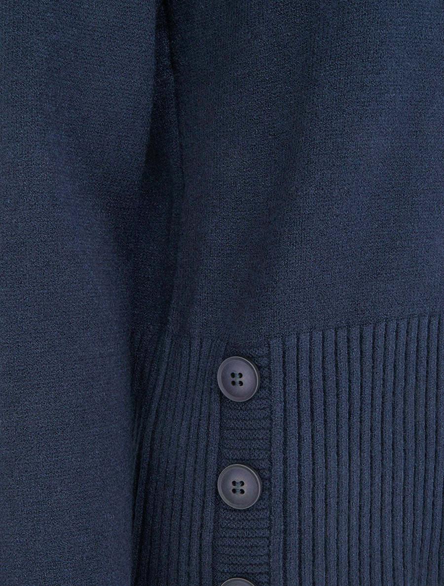 Pull uni à boutons décoratifs - Marine - Image 3