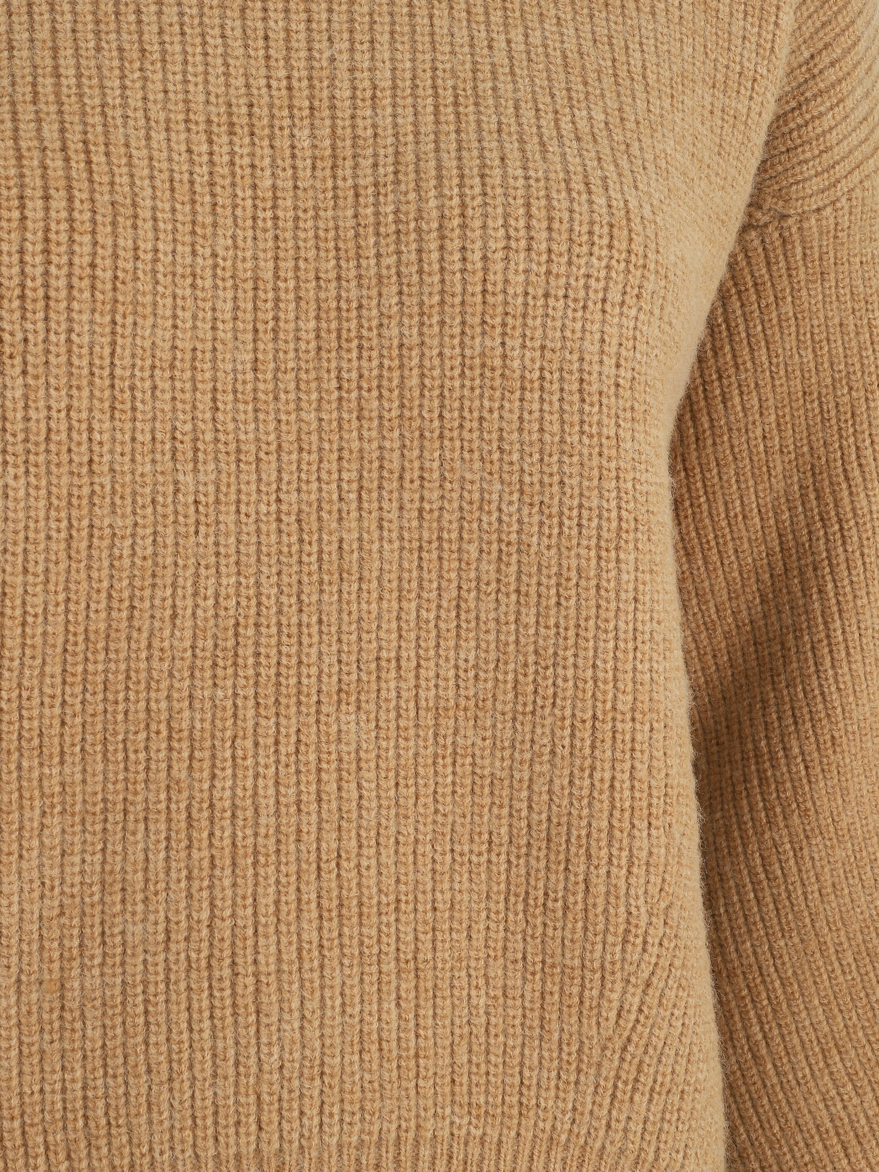 Pull uni à col rond - Camel - Image 3