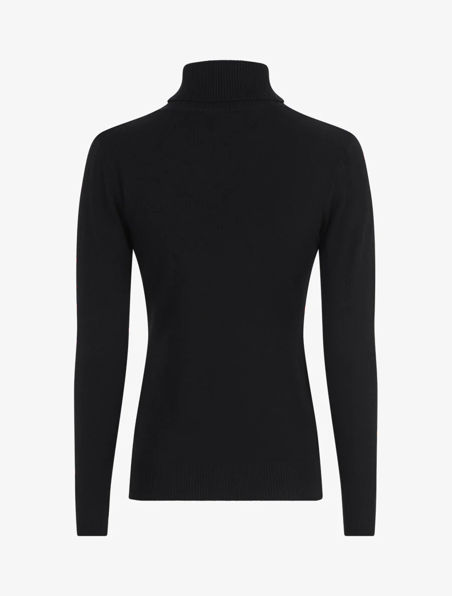 Pull uni à col roulé - Noir - Image 2