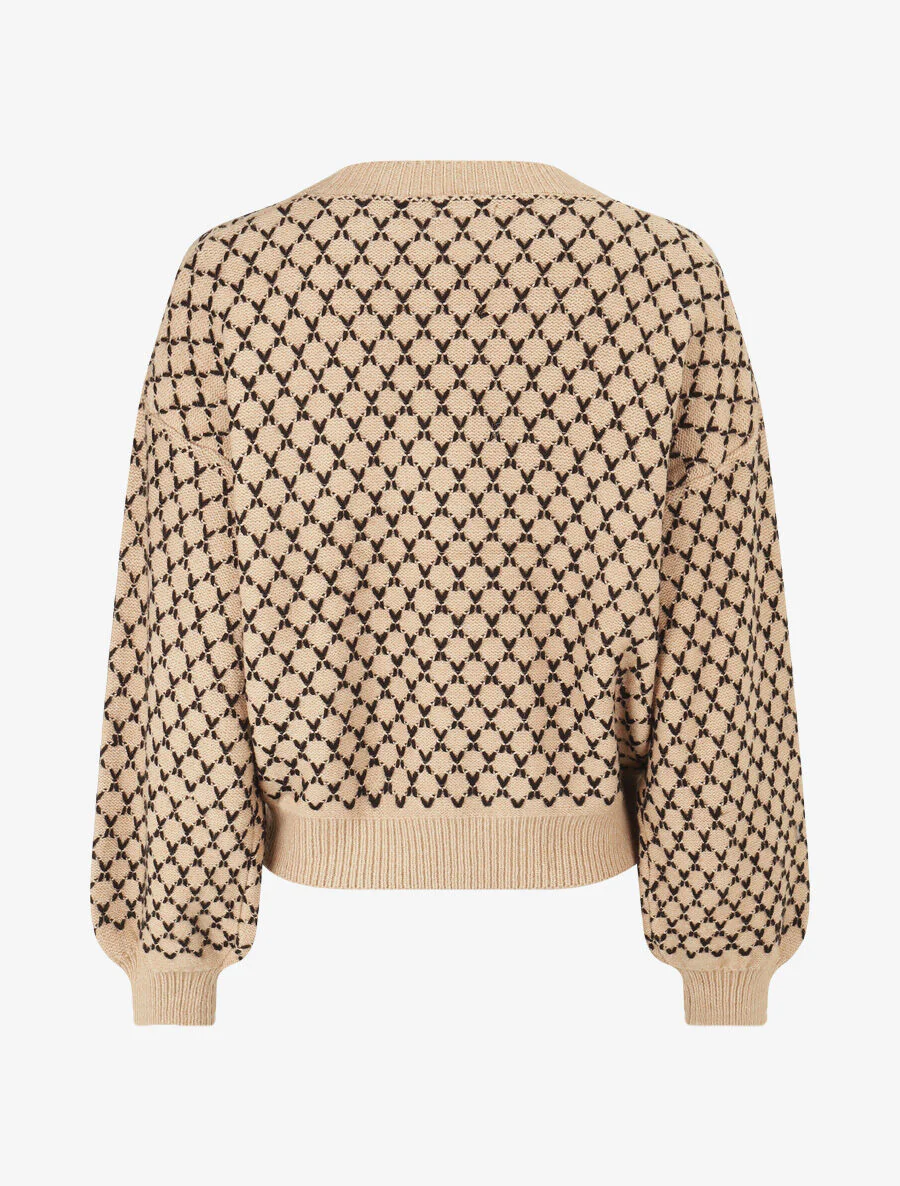 Pull uni à motif stylisé - Camel - Image 2
