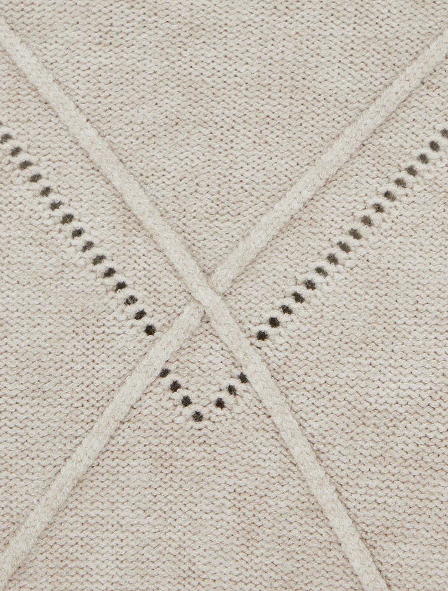 Pull uni à motif texturé géométrique - Taupe - Image 3