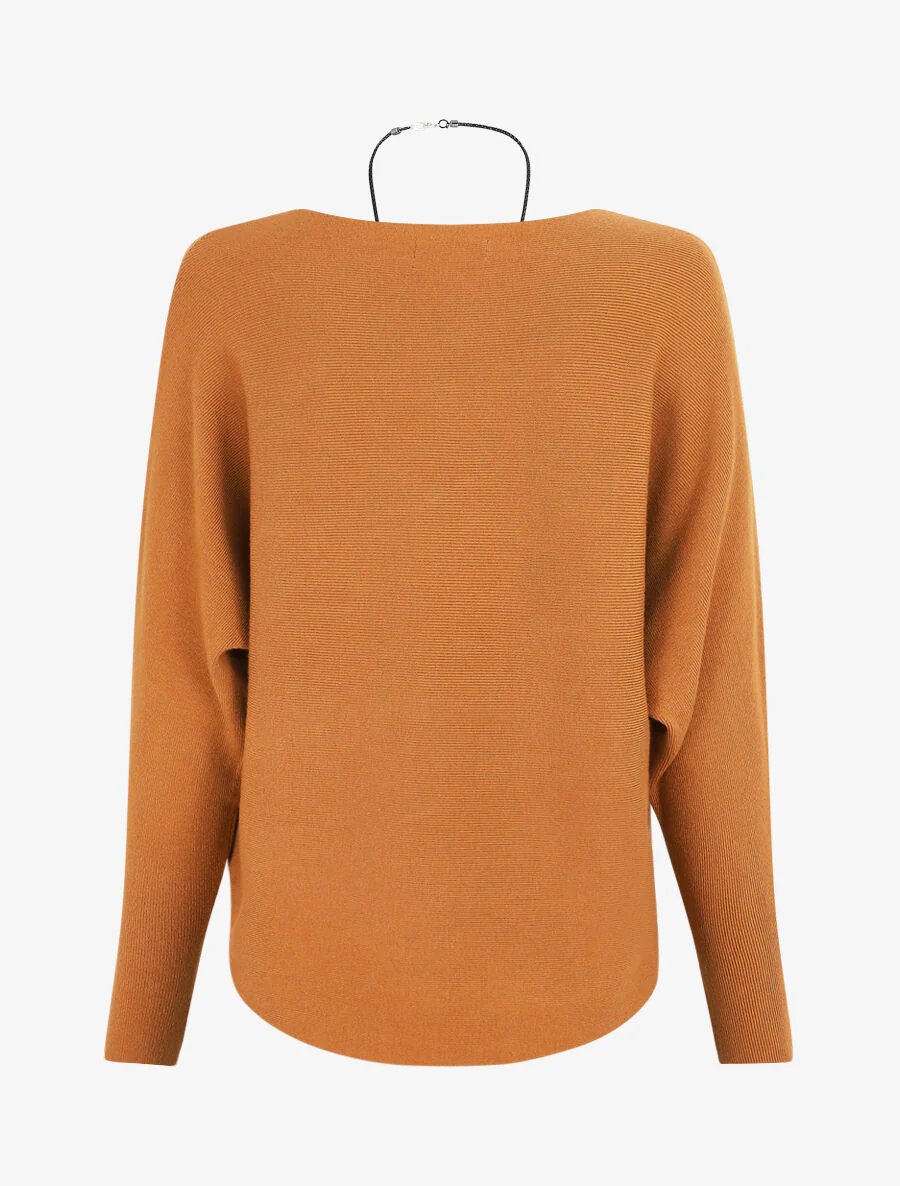 Pull uni col bateau - Camel - Image 2