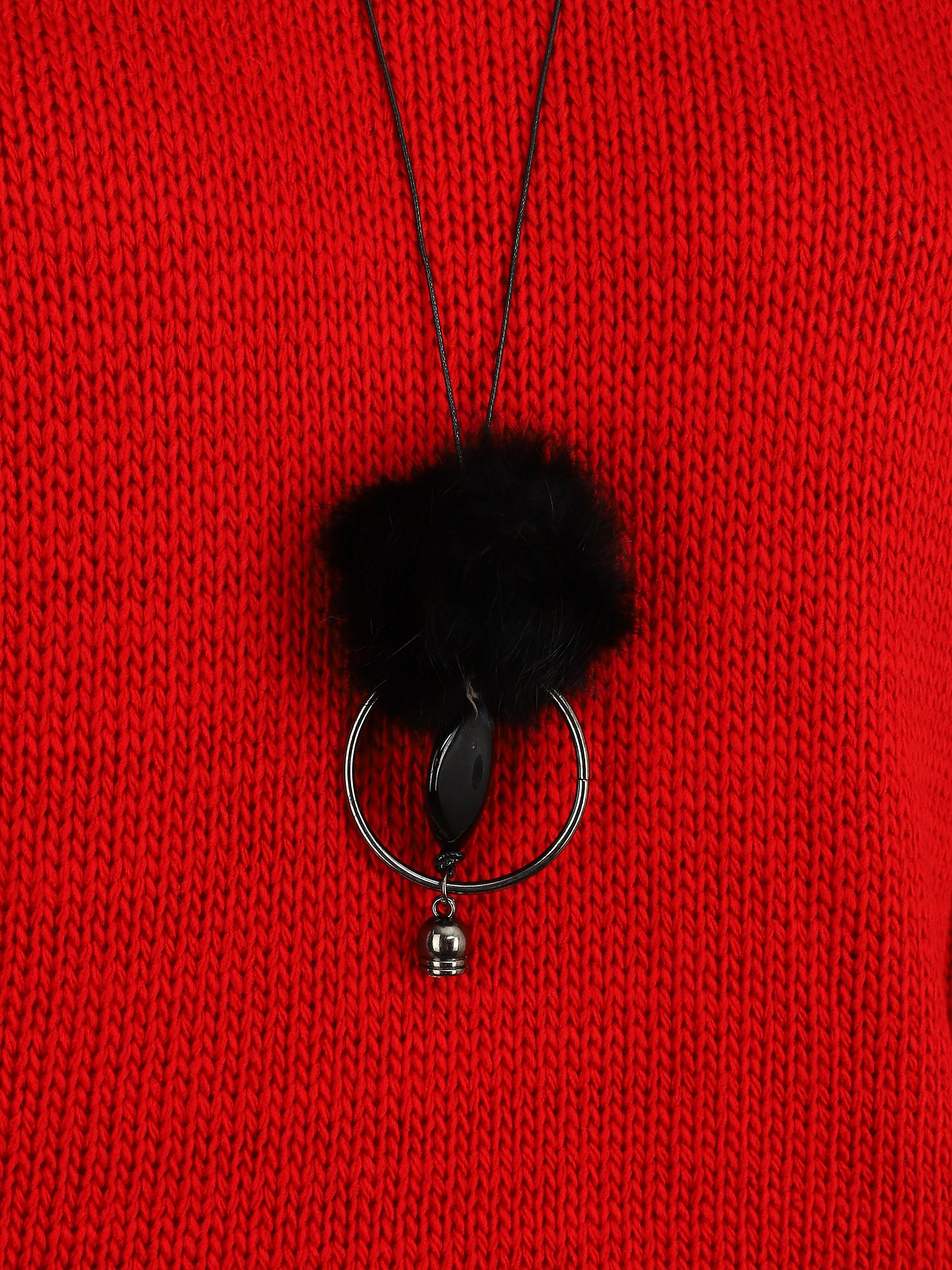 Pull uni col bateau - Rouge - Image 3
