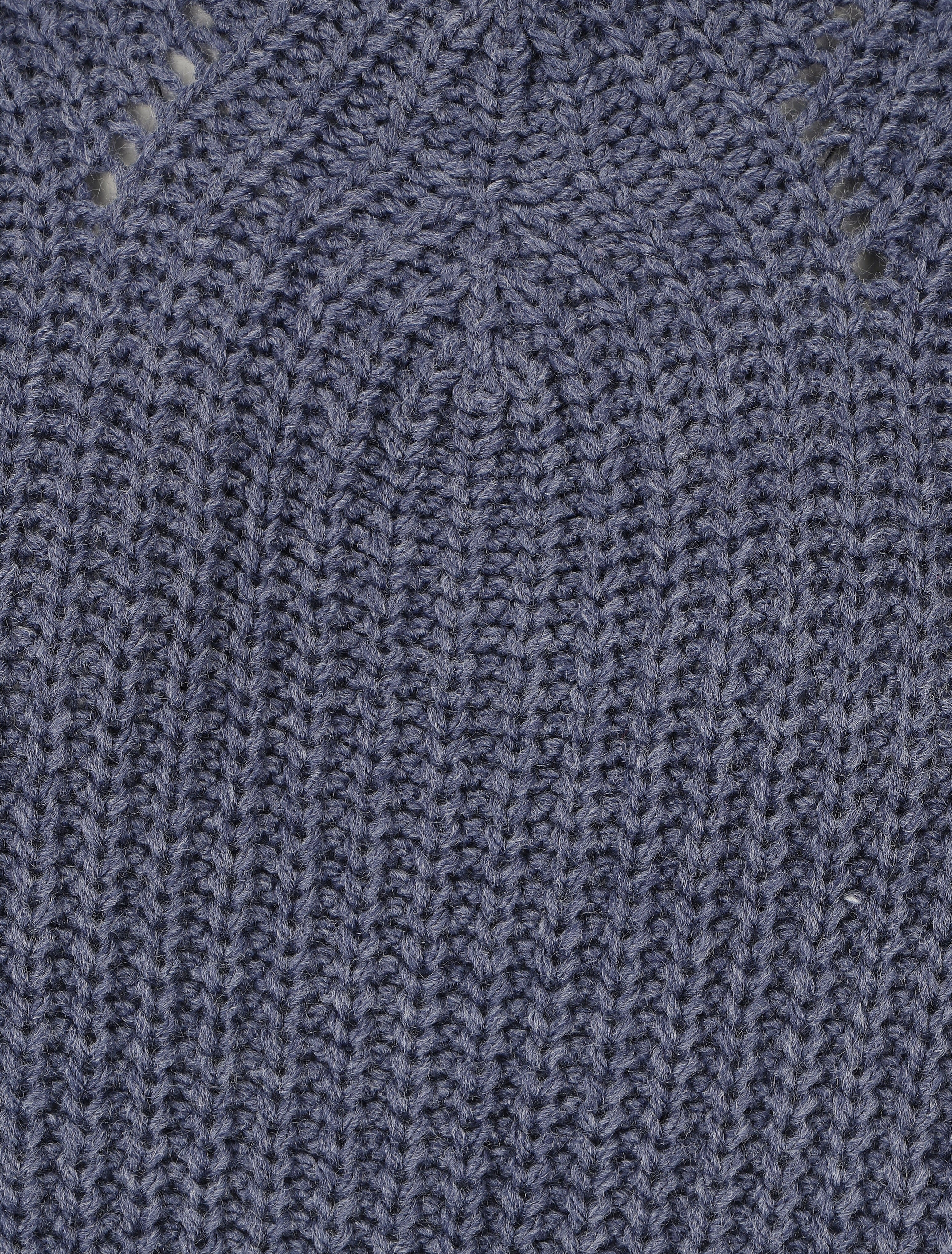 Pull uni en grosse maille à col bateau - Bleu - Image 3