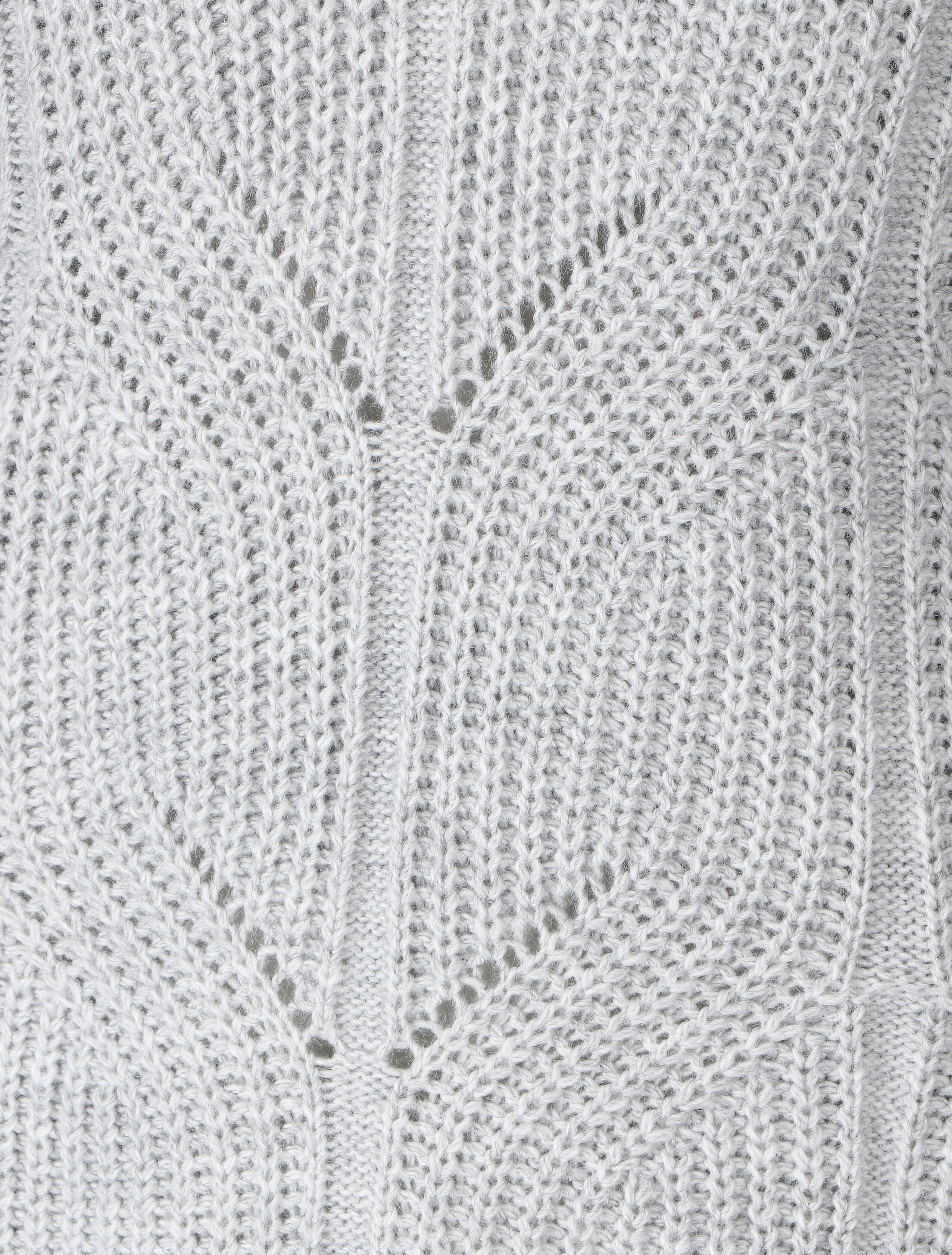 Pull uni en grosse maille à col rond - Gris - Image 3