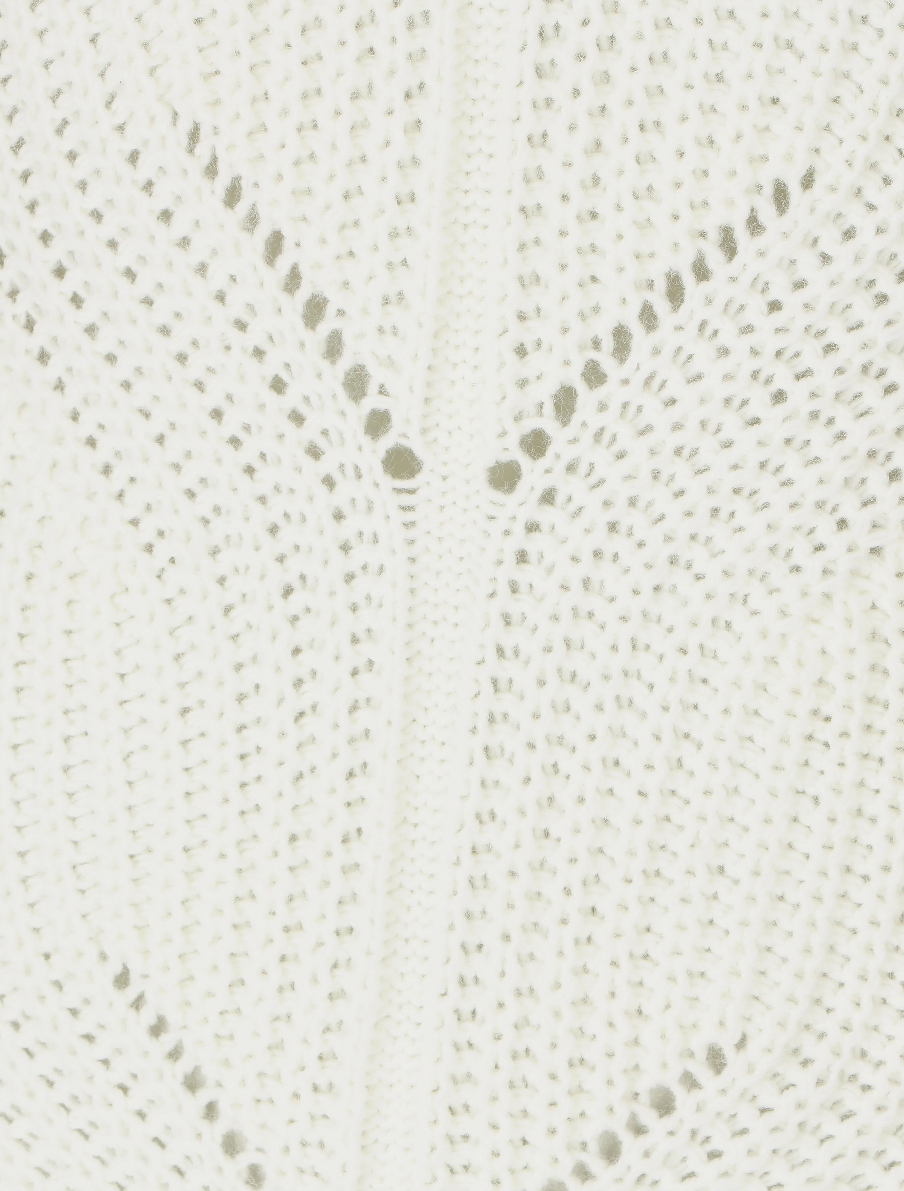 Pull uni en grosse maille à col rond - Écru - Image 3