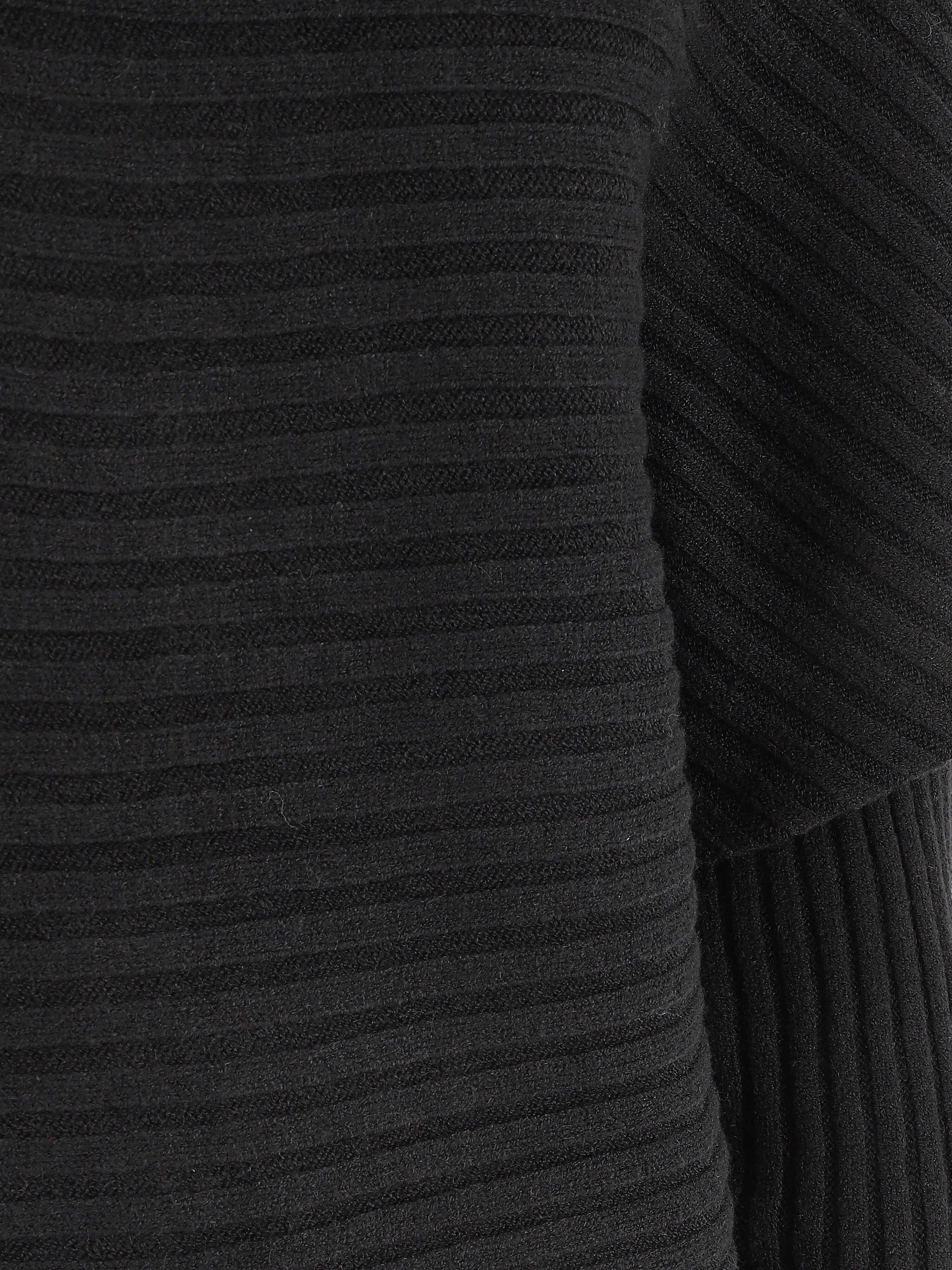 Pull uni oversize chauve-souris - Noir - Image 3