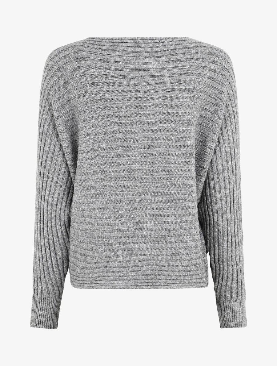 Pull uni oversize chauve-souris - Gris - Image 2