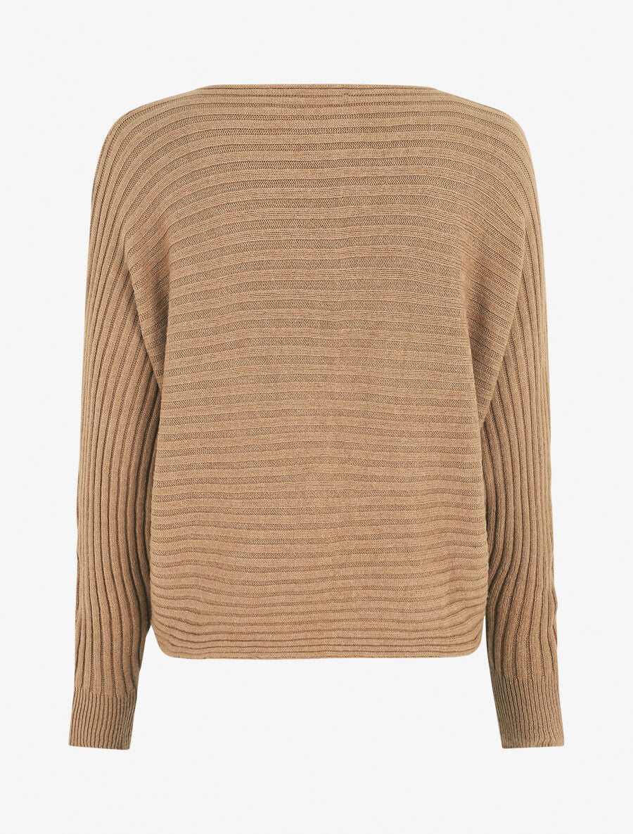 Pull uni oversize chauve-souris - Camel - Image 2