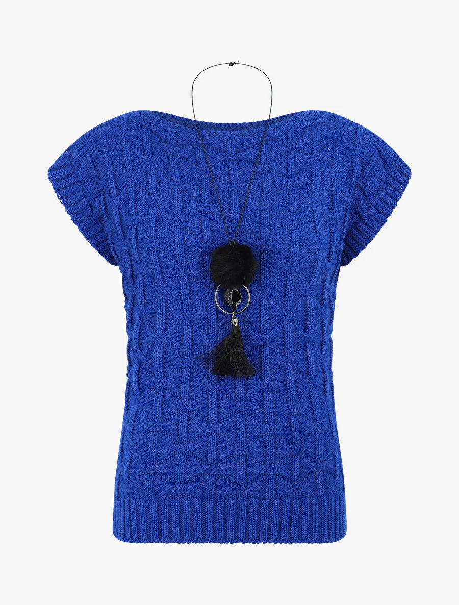 Pull uni sans manches - Bleu électrique
