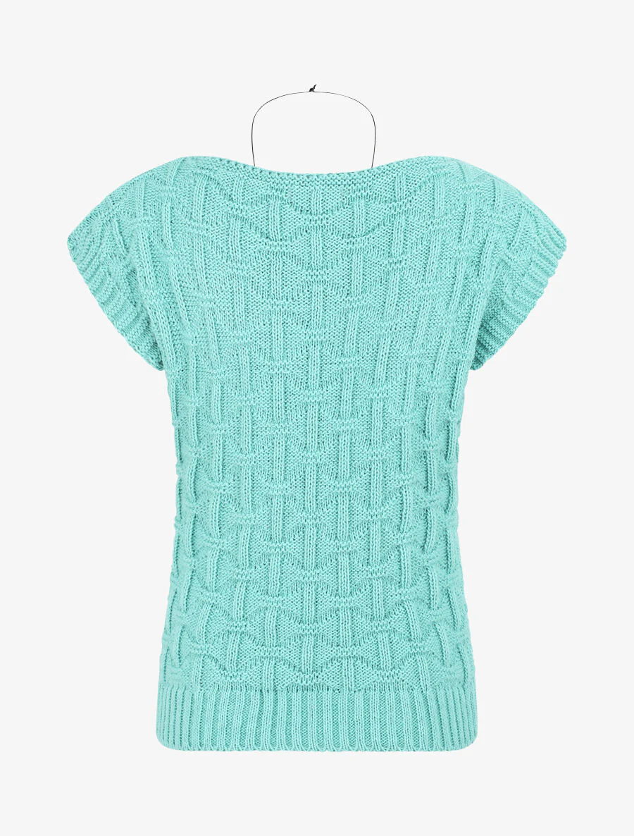 Pull uni sans manches - Bleu clair - Image 2