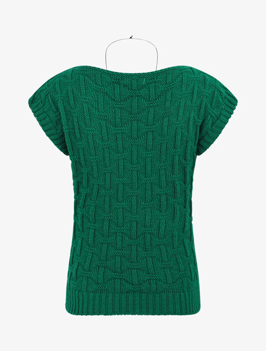 Pull uni sans manches - Vert - Image 2