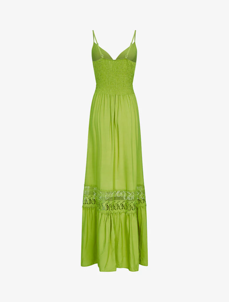 Robe à bande en crochet graphique - vert - Image 2