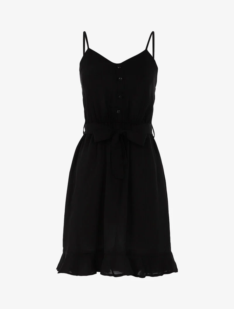 Robe à boutons décoratifs - noir