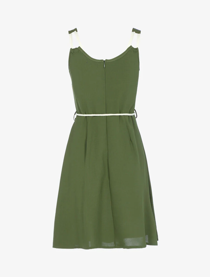 Robe à bretelles style corde - kaki - Image 2