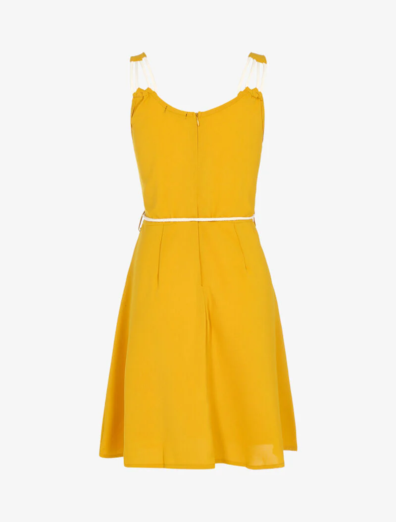 Robe à bretelles style corde - jaune - Image 2