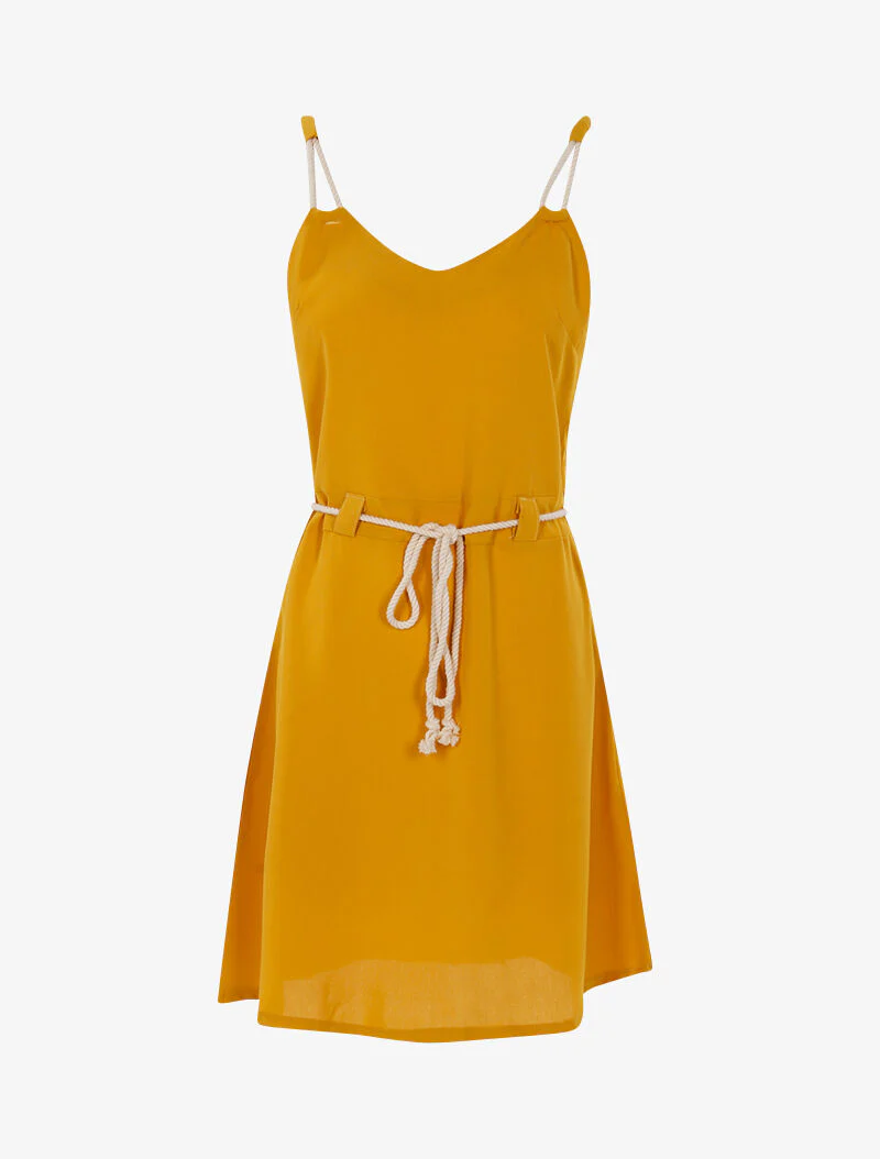 Robe à bretelles style cordes - jaune
