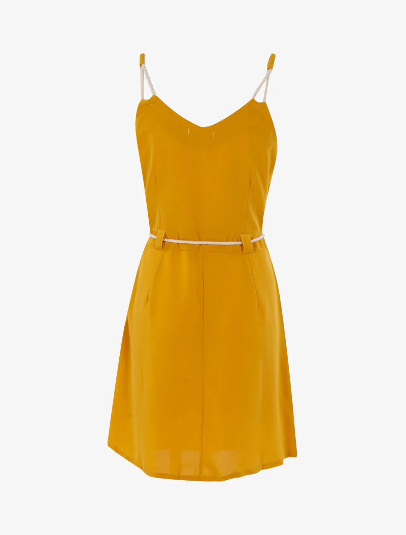 Robe à bretelles style cordes - jaune - Image 2