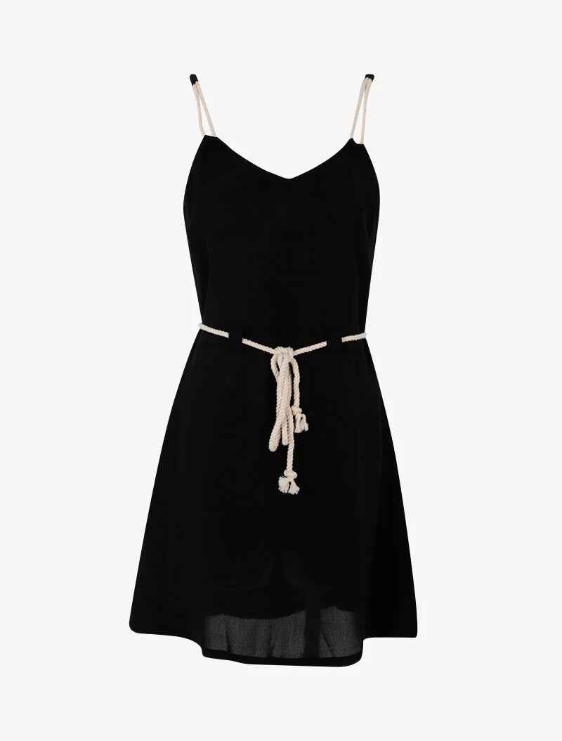 Robe à bretelles style cordes - noir