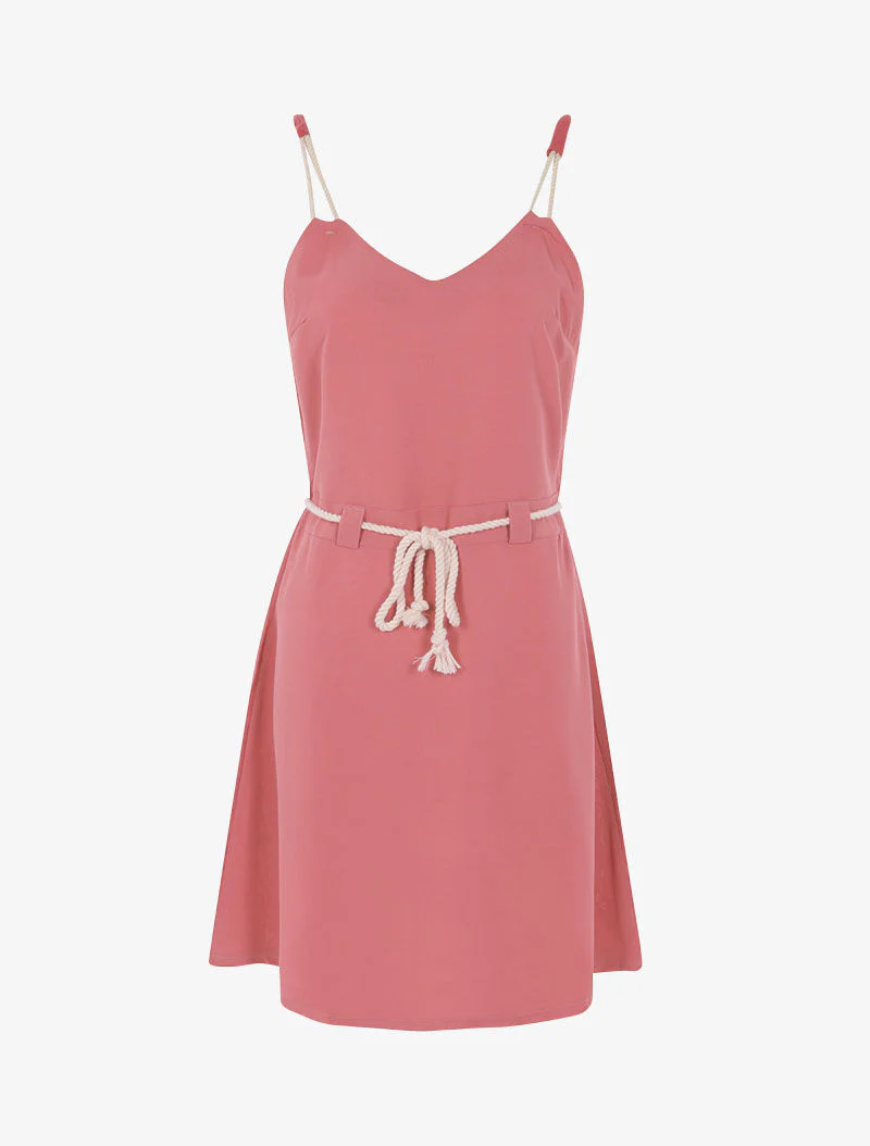 Robe à bretelles style cordes - rose