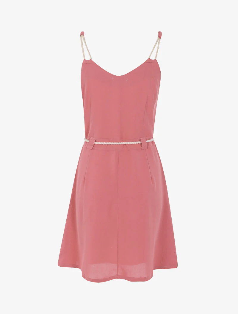 Robe à bretelles style cordes - rose - Image 2