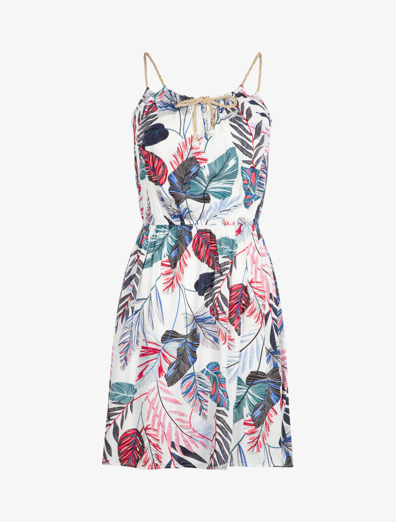 Robe à bretelles styles cordes irisées - ecru
