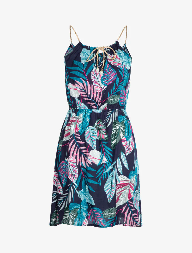 Robe à bretelles styles cordes irisées - marine