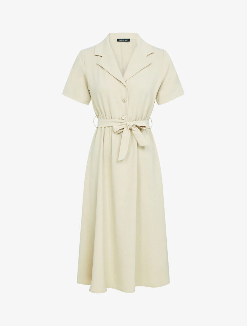 Robe à buste boutonné - beige