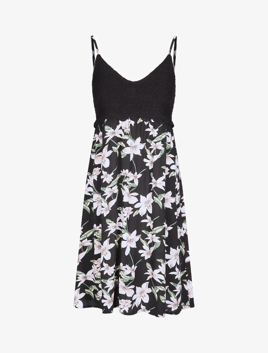 Robe à buste en crochet - Noir