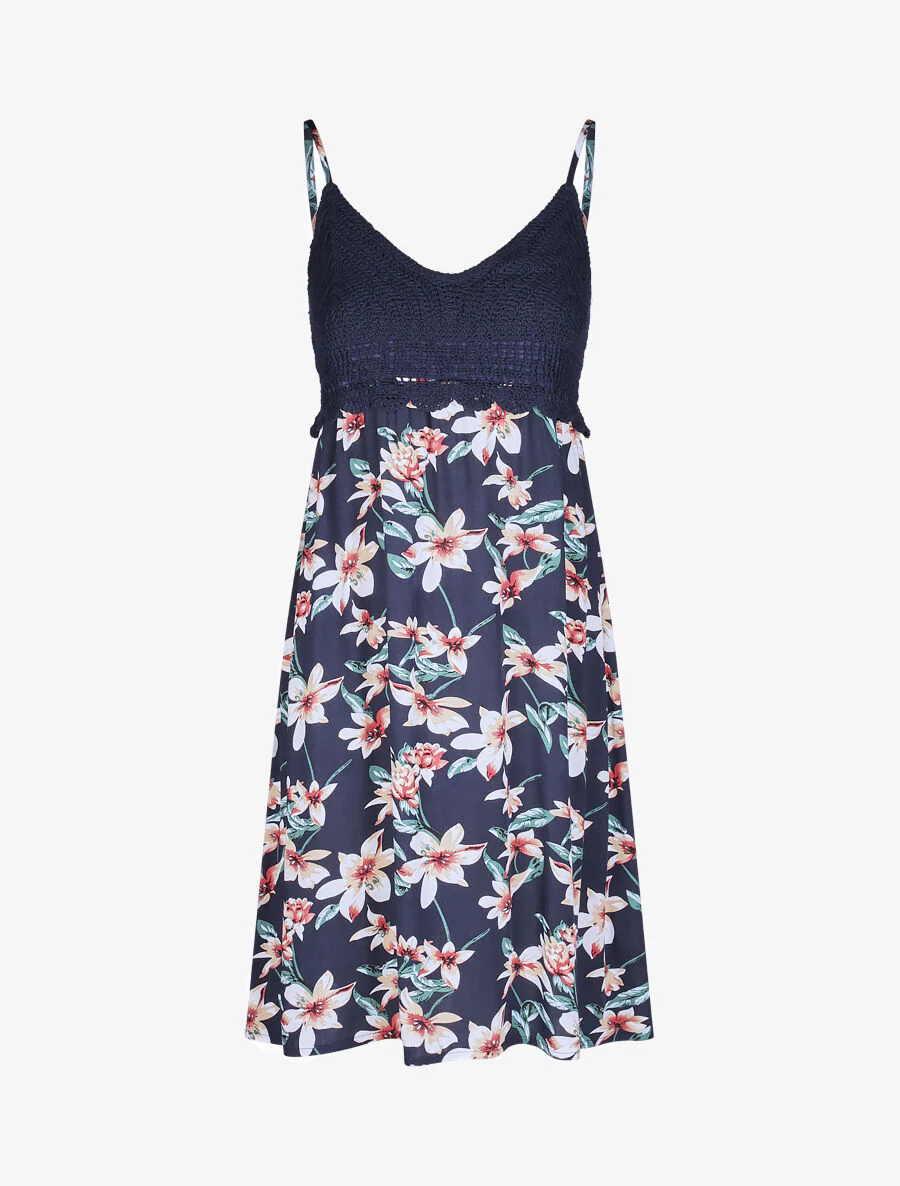 Robe à buste en crochet - Marine