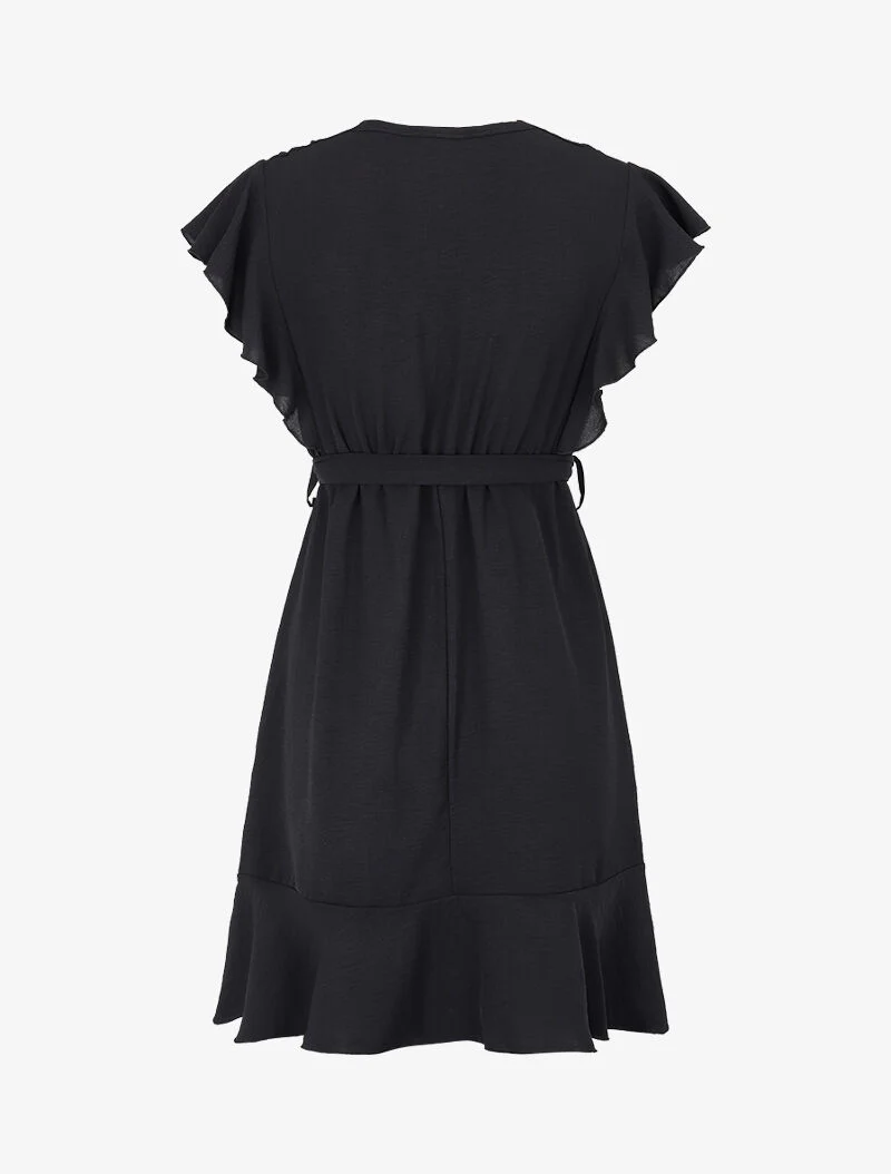 Robe à buste plissé cache coeur - noir - Image 2