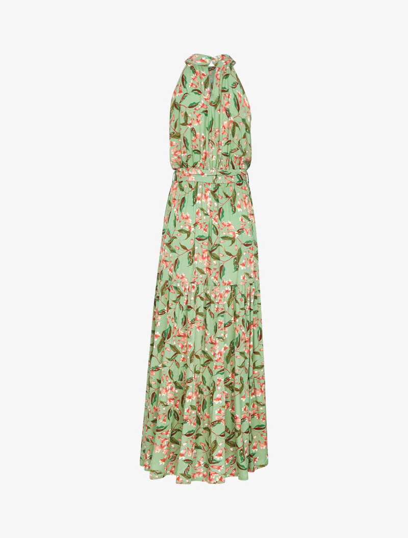 Robe à col americain et imprimé floral - vert - Image 2