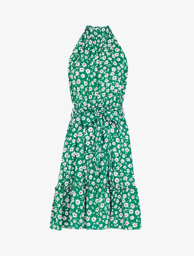 Robe à col américain imprimé marguerites - vert - Image 2