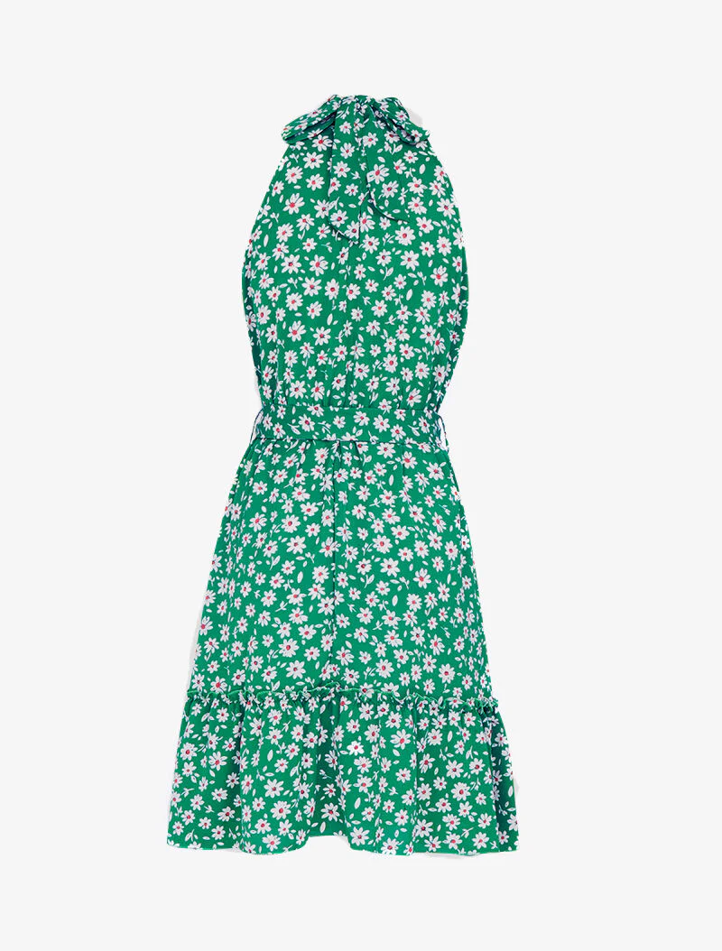 Robe à col américain imprimé marguerites - vert - Image 3