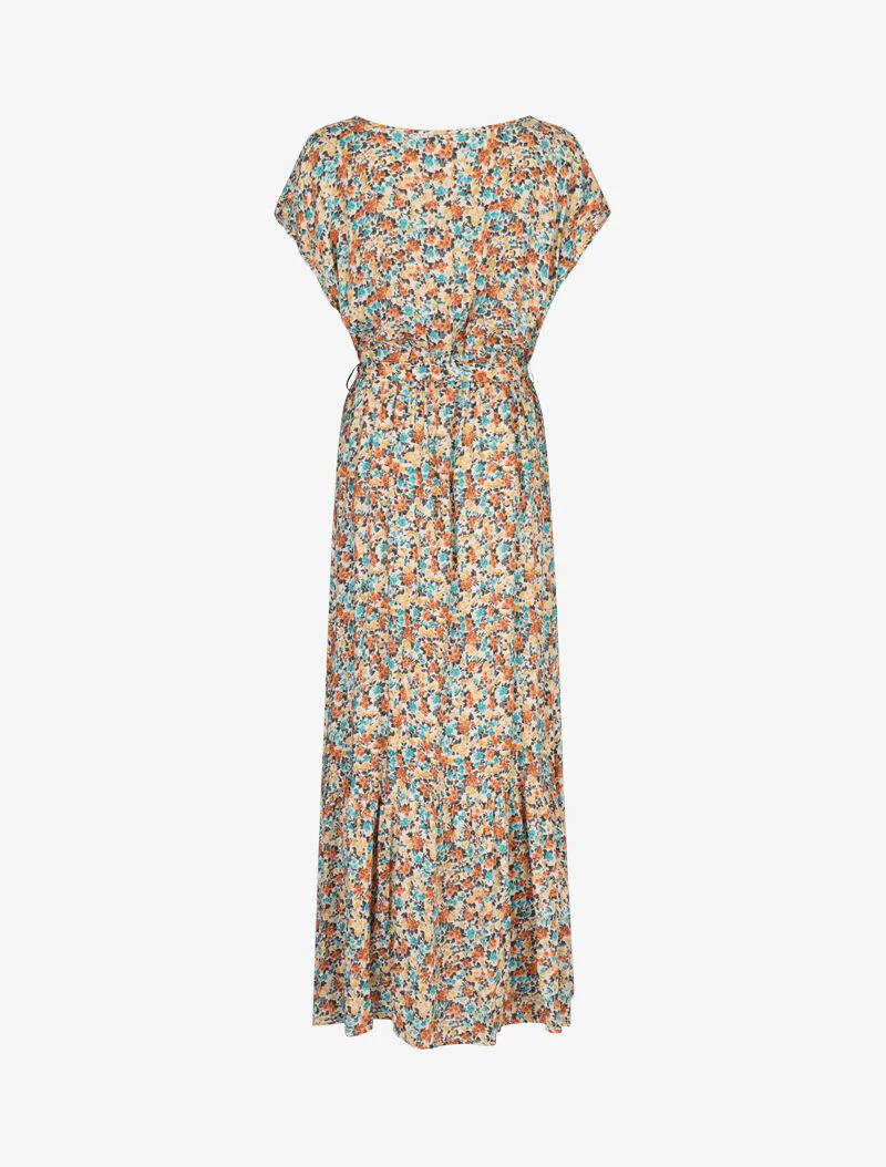 Robe à col bateau imprimé fleuris - beige - Image 3
