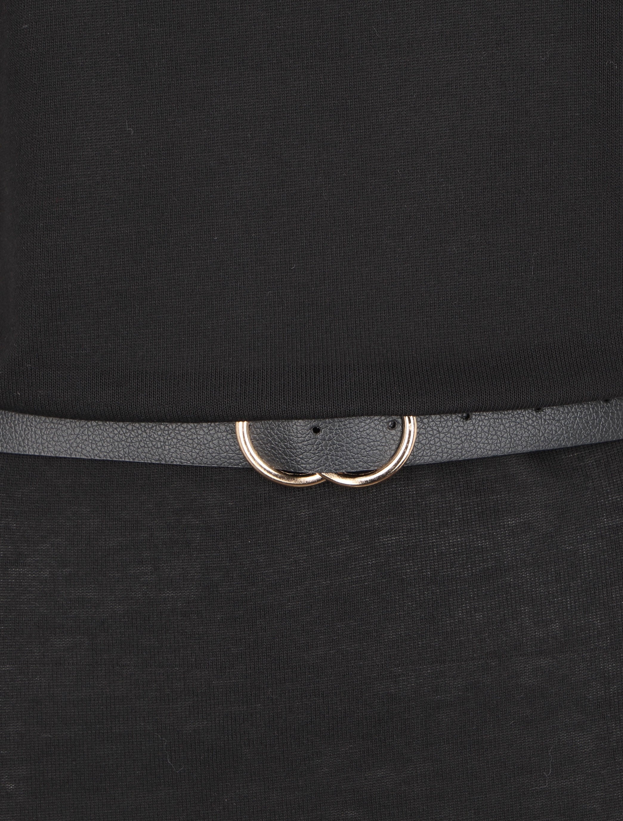 Robe à col bénitier et manches dolman - Noir - Image 3