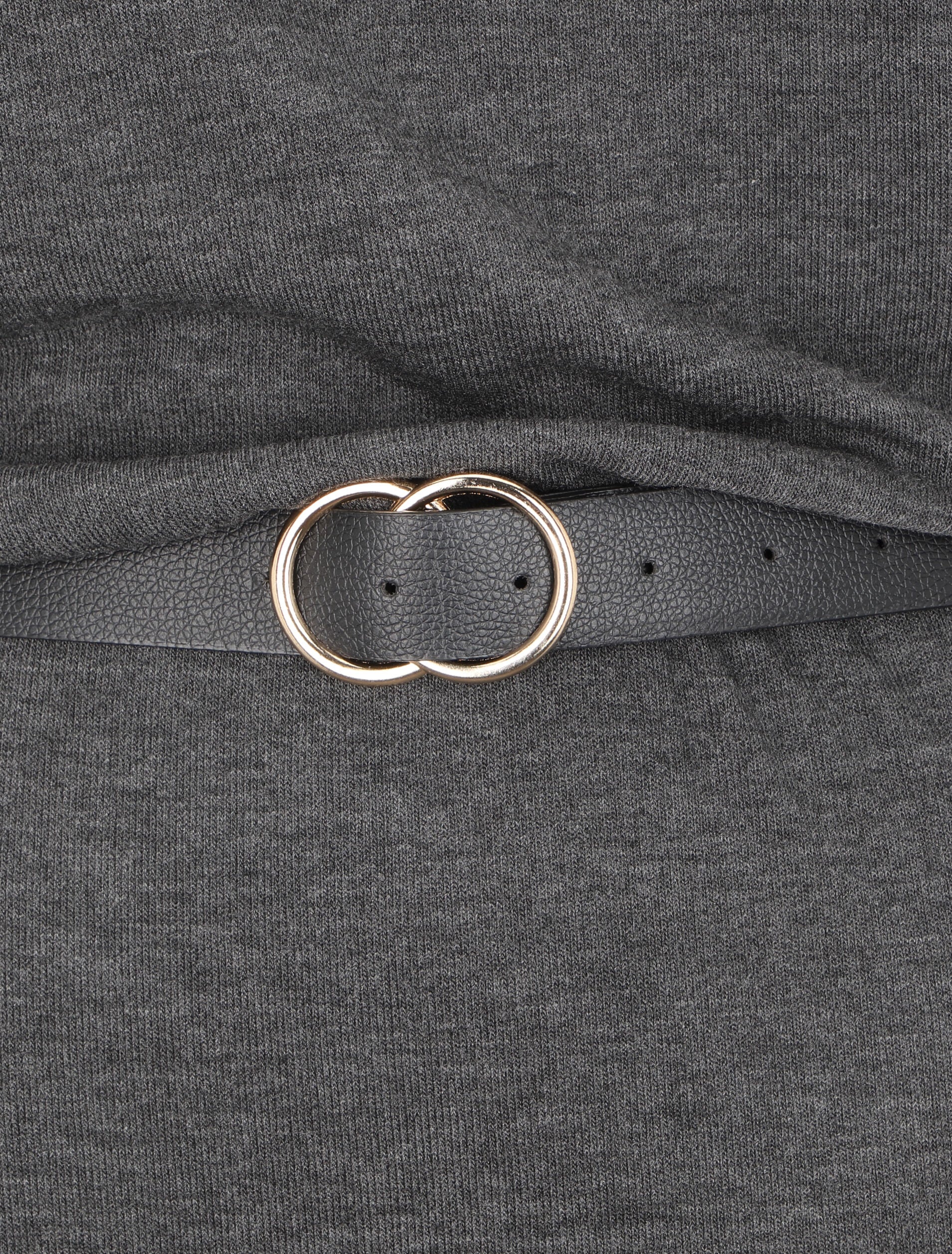 Robe à col bénitier et manches dolman - Gris foncé - Image 3