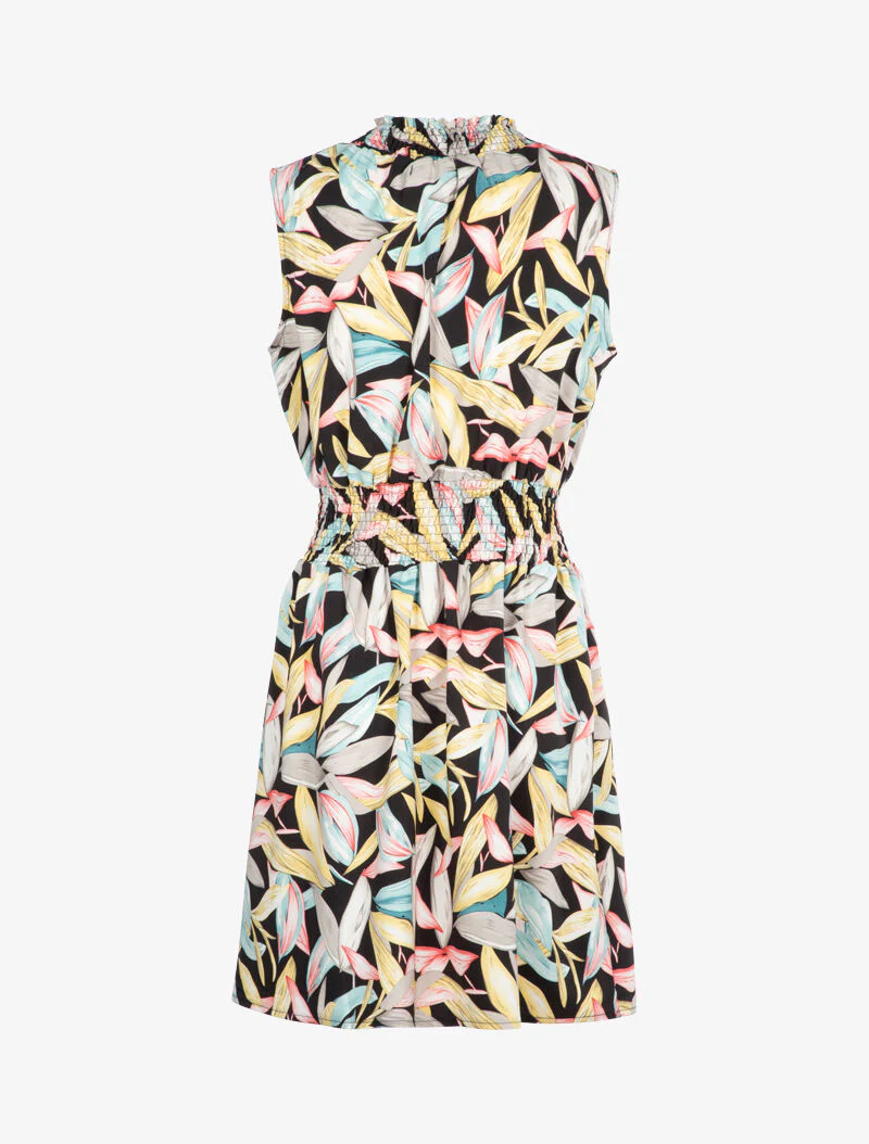 Robe à col montant élastiqué - noir - Image 2